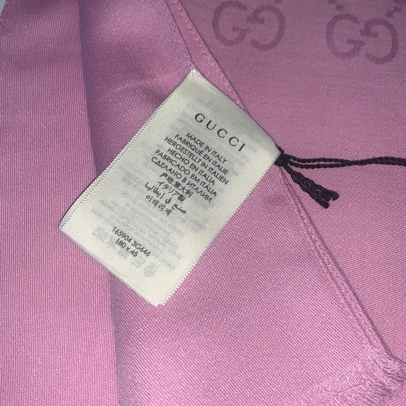 NWT Gucci GG Rose Scarf Wrap Silk Wool - Picture 5 of 9